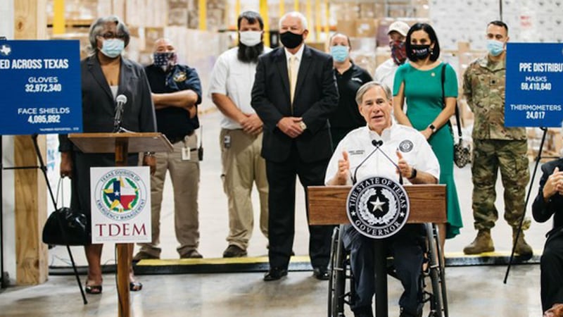 Gobernador Greg Abbot en su visita a San Antonio, Texas.