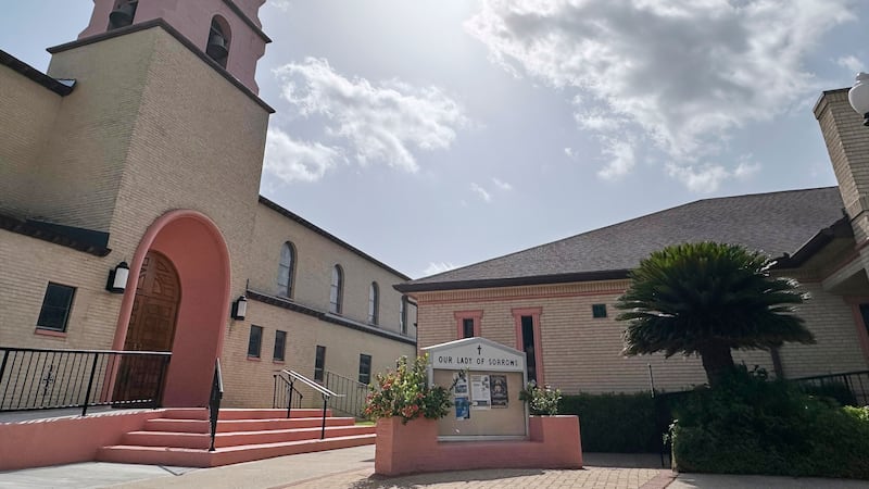 The sun beams over the Our Lady of Sorrows Church in McAllen, Texas, Monday, June 29, 2026.