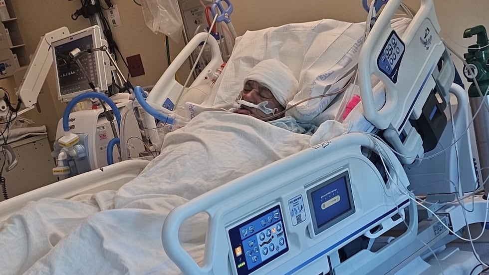 Felipe Gonzalez in the hospital after a dog attack.