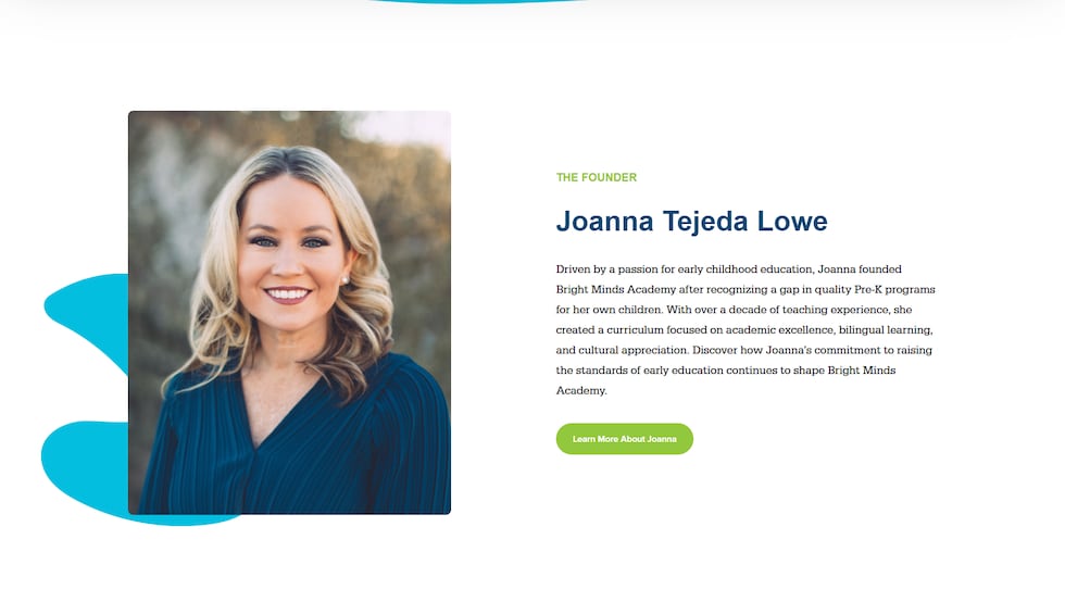 Joanna Lowe bio on Bright Minds Academy website