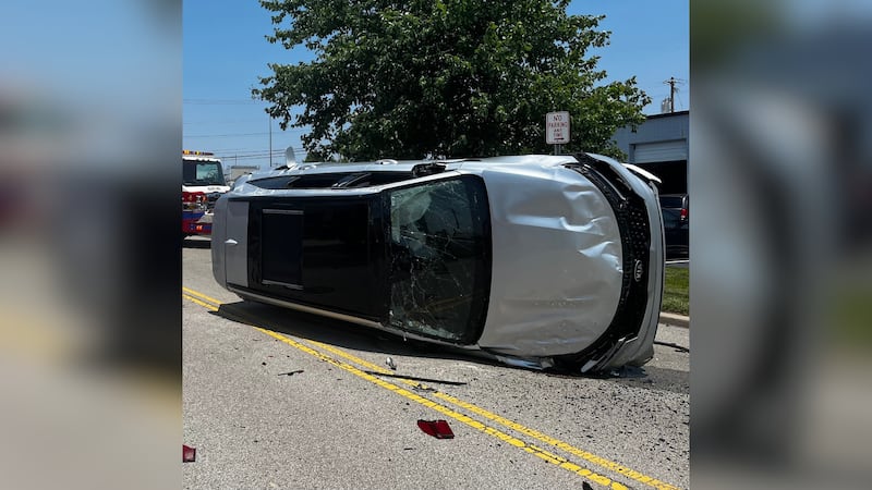 Un conductor se desvió de la carretera y chocó contra un poste luego de que una cigarra se...