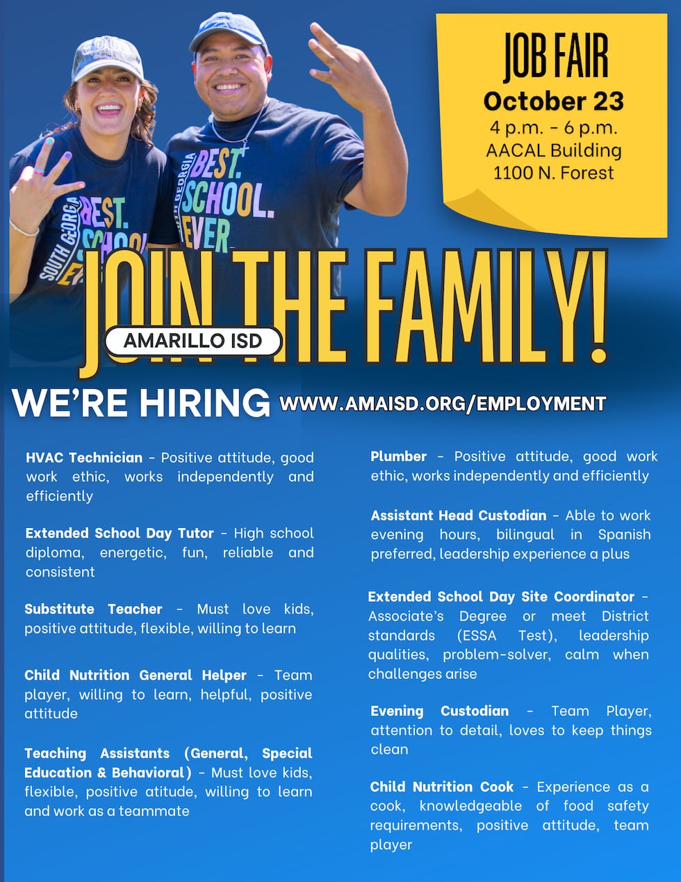 Amarillo ISD to host job fair Thursday
