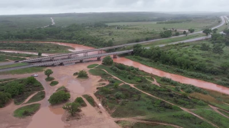 The recent heavy rainfall has caused flooding at the Canadian River.