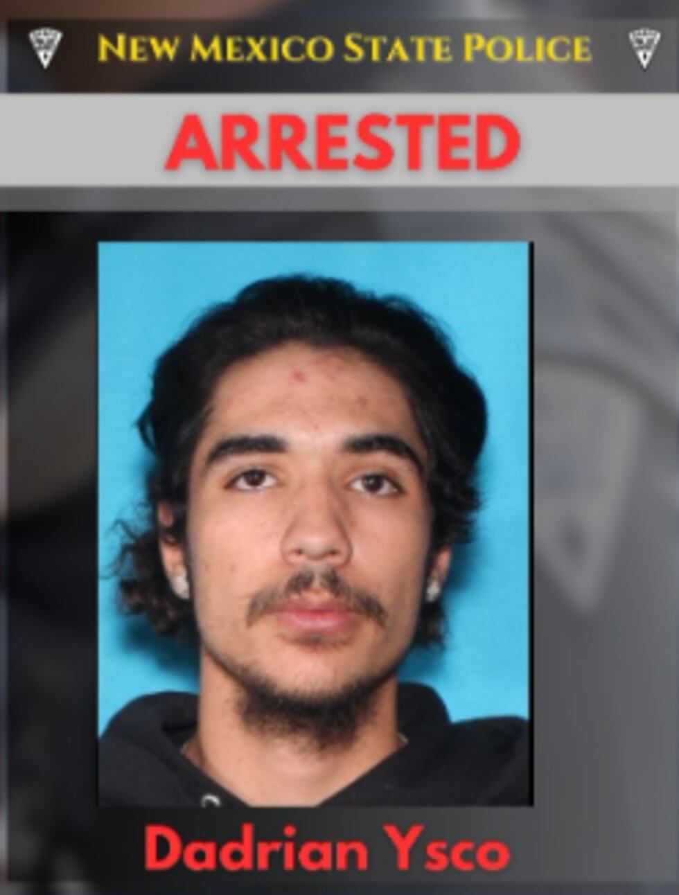 Dadrian Ysco, arrested for drive-by shooting in Tucumcari (Source: New Mexico State Police)