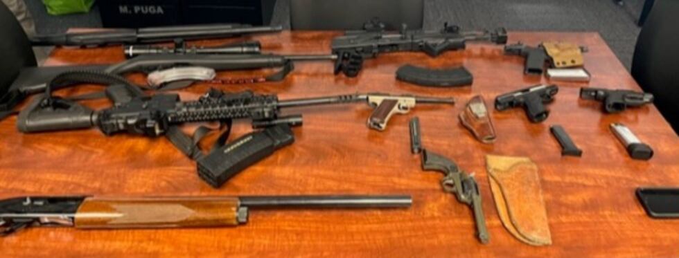 Guns seized during search warrant execution in Tucumcari (Source: New Mexico State Police)