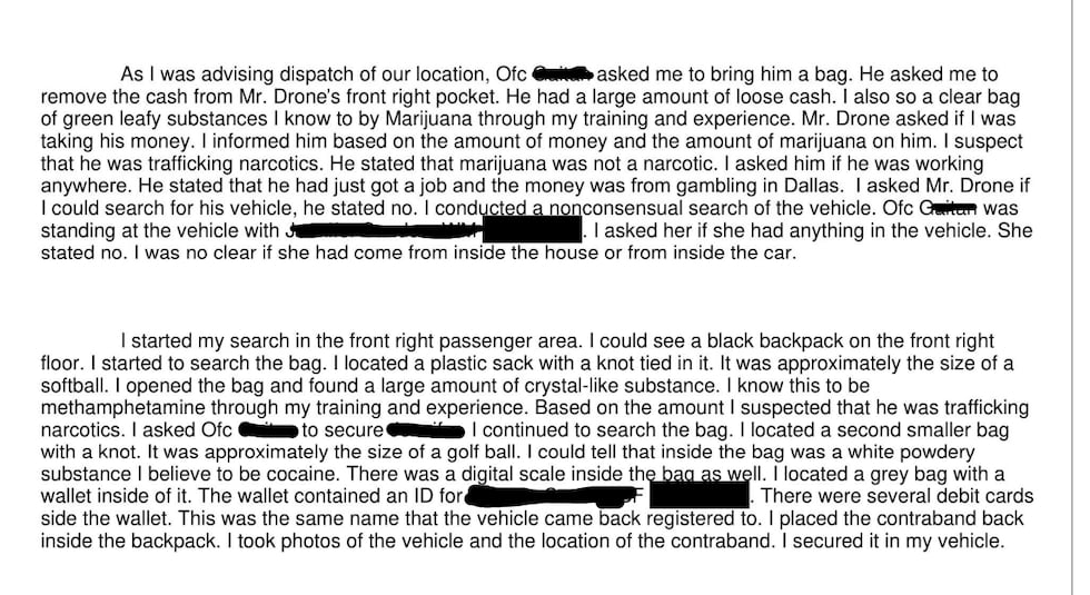 Stills from body cam footage of Tavarus Tywane Drone's arrest on Jan. 30, 2026